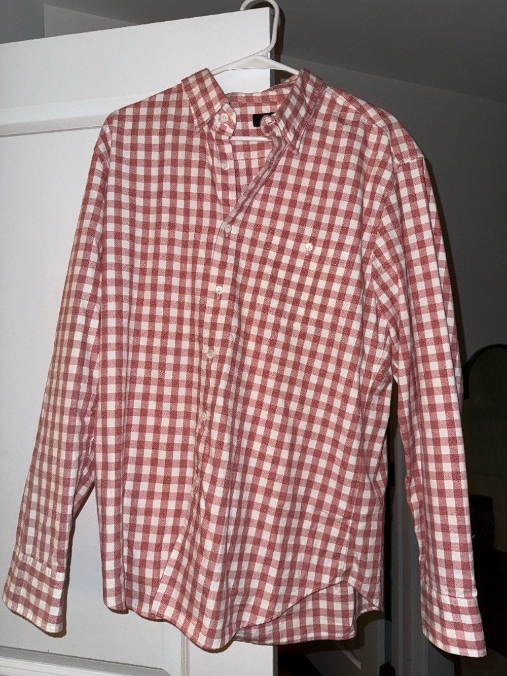 Red & White Gingham Button Down Shirt